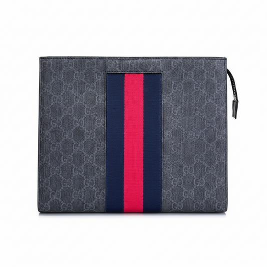 Gucci GG Supreme Sherry Line GG Web Pouch