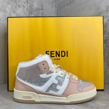 Fendi Match High-Top "White-Pink" Crystals