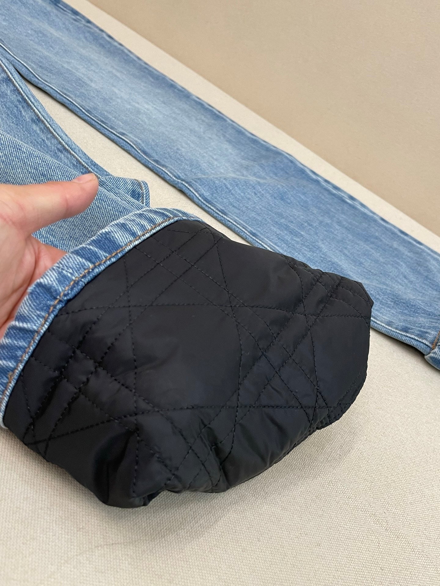 Dior Cannage Jeans Blue Cotton Denim