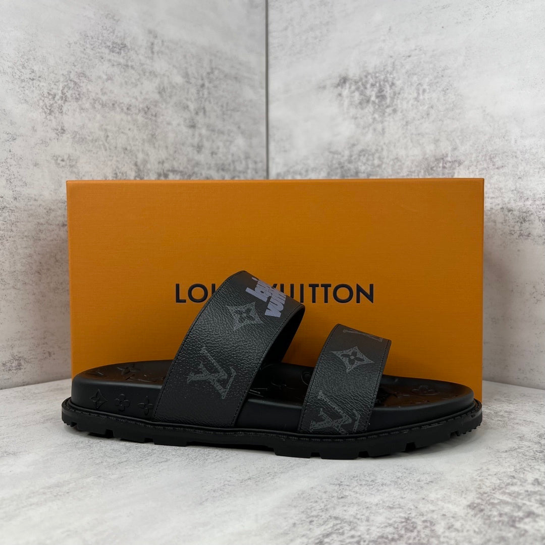 Louis Vuitton Slides "Black-Grey"