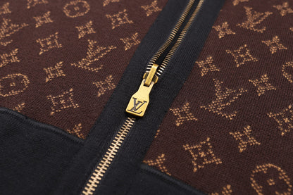 Louis Vuitton Monogram Reversible Double Face Knitted Hooded Blouson "Black"