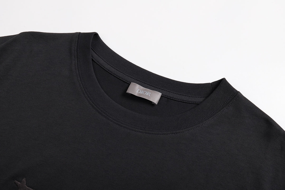 Dior x Lewis Hamilton Embroidered T-Shirt "Black Cotton Jersey"
