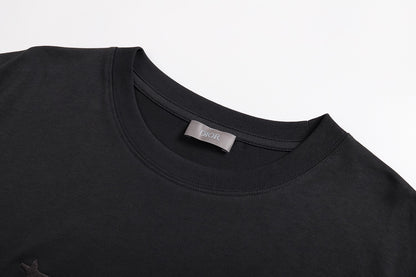 Dior x Lewis Hamilton Embroidered T-Shirt "Black Cotton Jersey"
