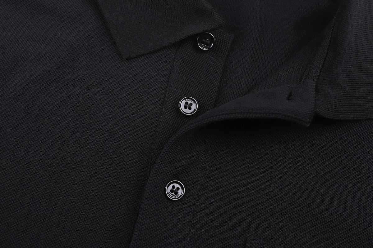 Gucci Cotton Piquet Polo Shirt with Horsebit Embroidery "Black"