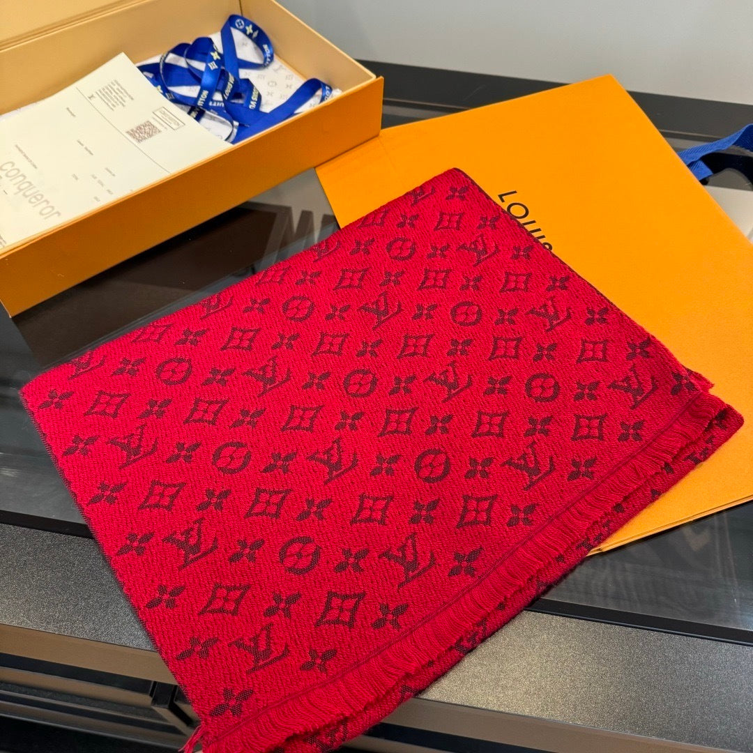 Louis Vuitton Classic Monogram Scarf "Red"