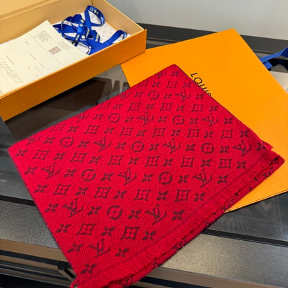 Louis Vuitton Classic Monogram Scarf "Red"