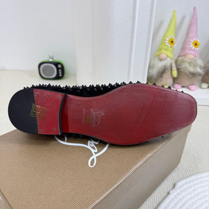 Christian Louboutin Dandelion Spikes Loafers Veau Velours "Black"