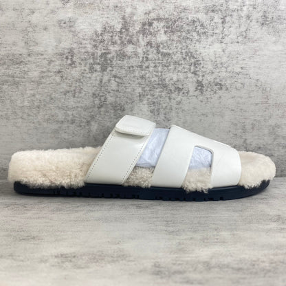 Hermes Chypre Sandals "White"