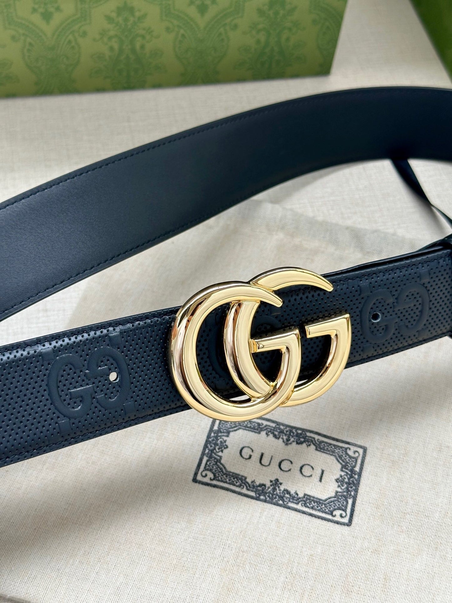 Gucci GG Marmont Leather Belt "Black"