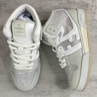 Fendi Match High-Top "White-Grey" Crystals