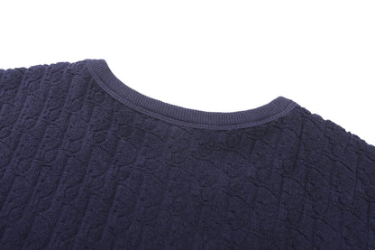 Dior Oblique T-Shirt "Navy Blue Terry Cotton"