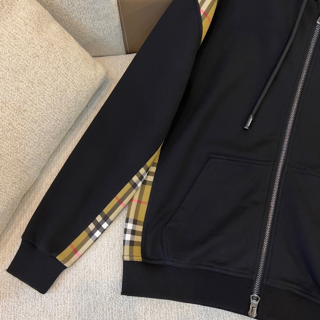 Burberry Vintage Check Panel Hoodie "Black"