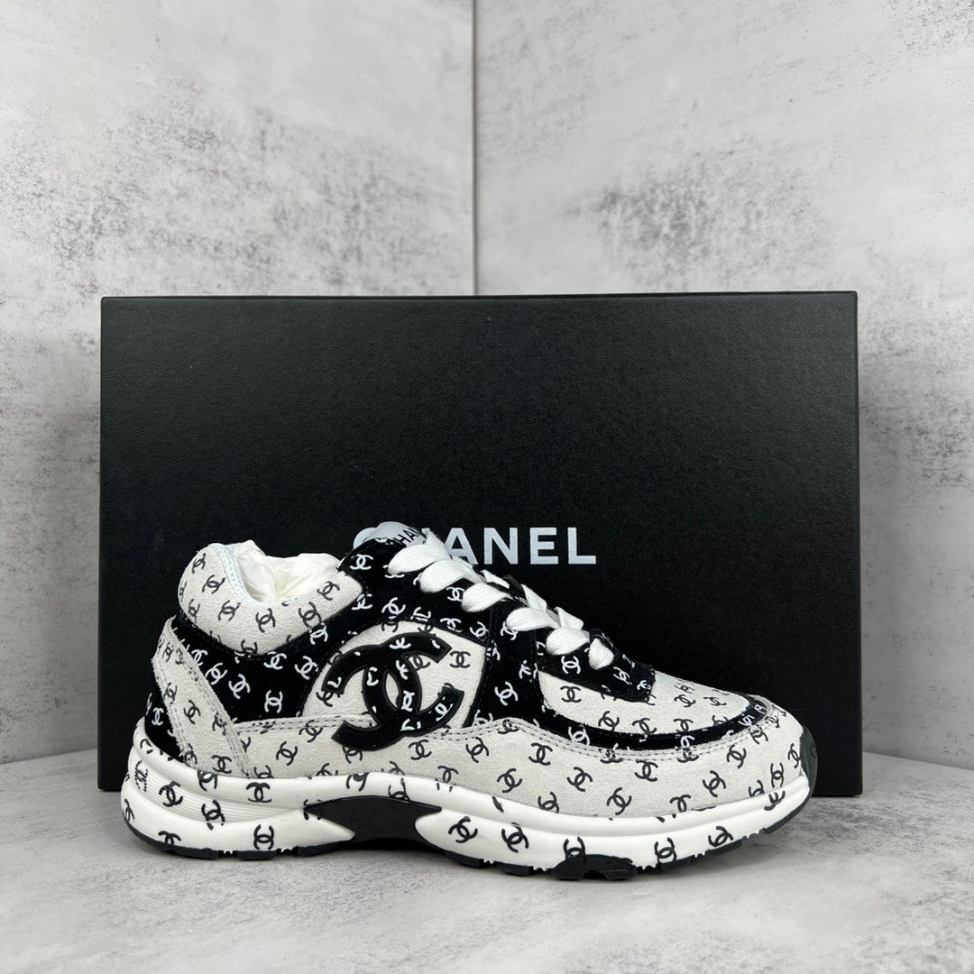 Chanel 22A "White-Black All Over Logo"