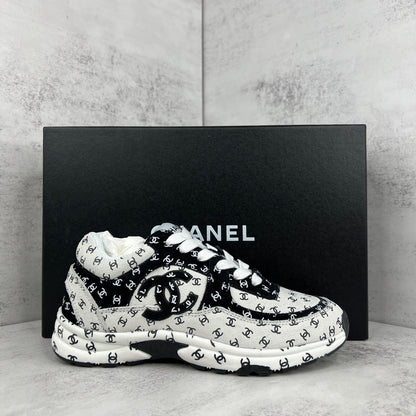 Chanel 22A "White-Black All Over Logo"