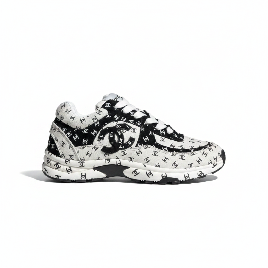 Chanel 22A "White-Black All Over Logo"