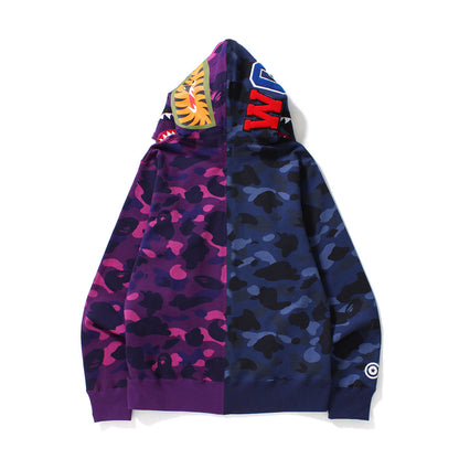 BAPE Colour Camo Separate Shark Full Zip Hoodie "Navy/Purple"