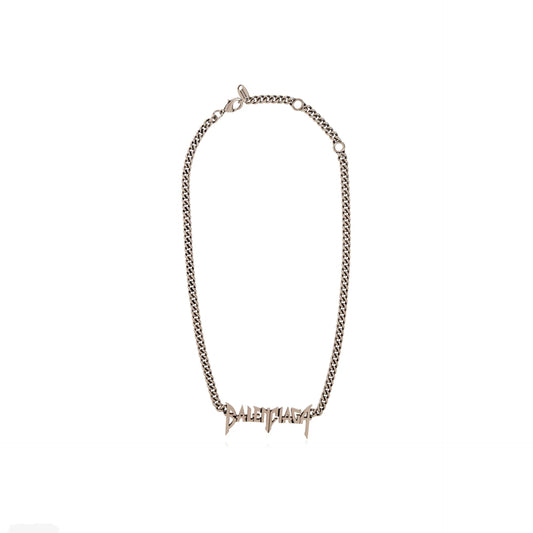 Balenciaga Mettalic Logo Necklace