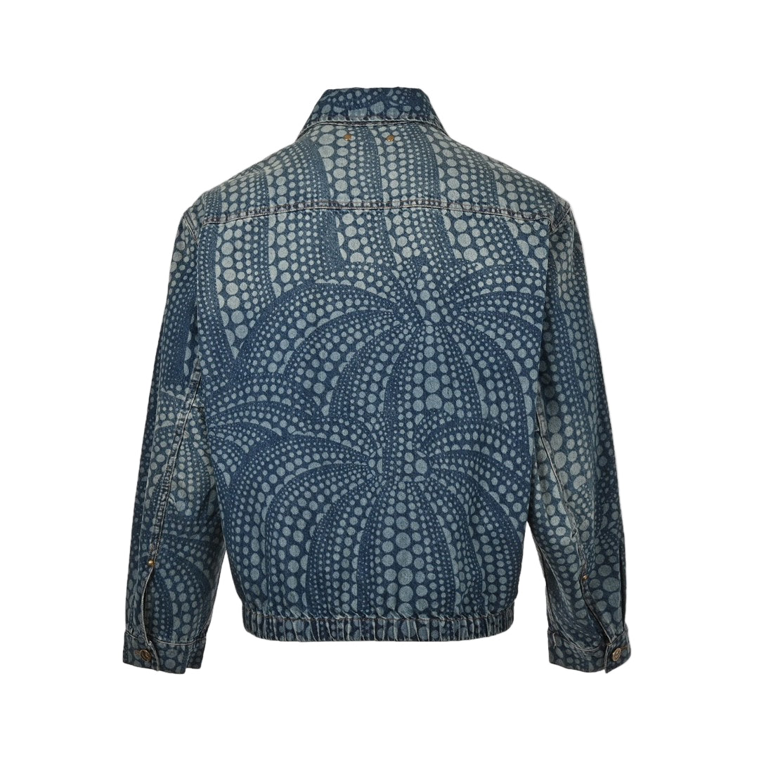 Yayoi Kusama x Louis Vuitton All-Over Pumpkin Brand-Embroidered Denim Jacket