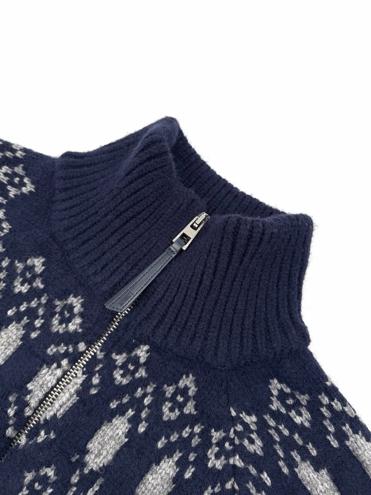 Loewe Wool Jacquard Zip-up Sweater "Blue"
