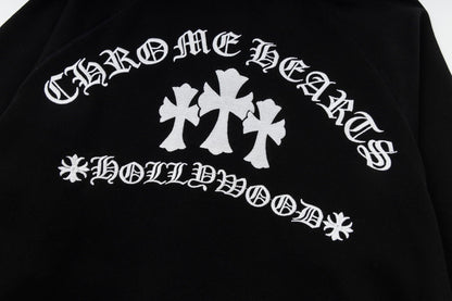 Chrome Hearts Zip-Up Hoodie "Black-White"