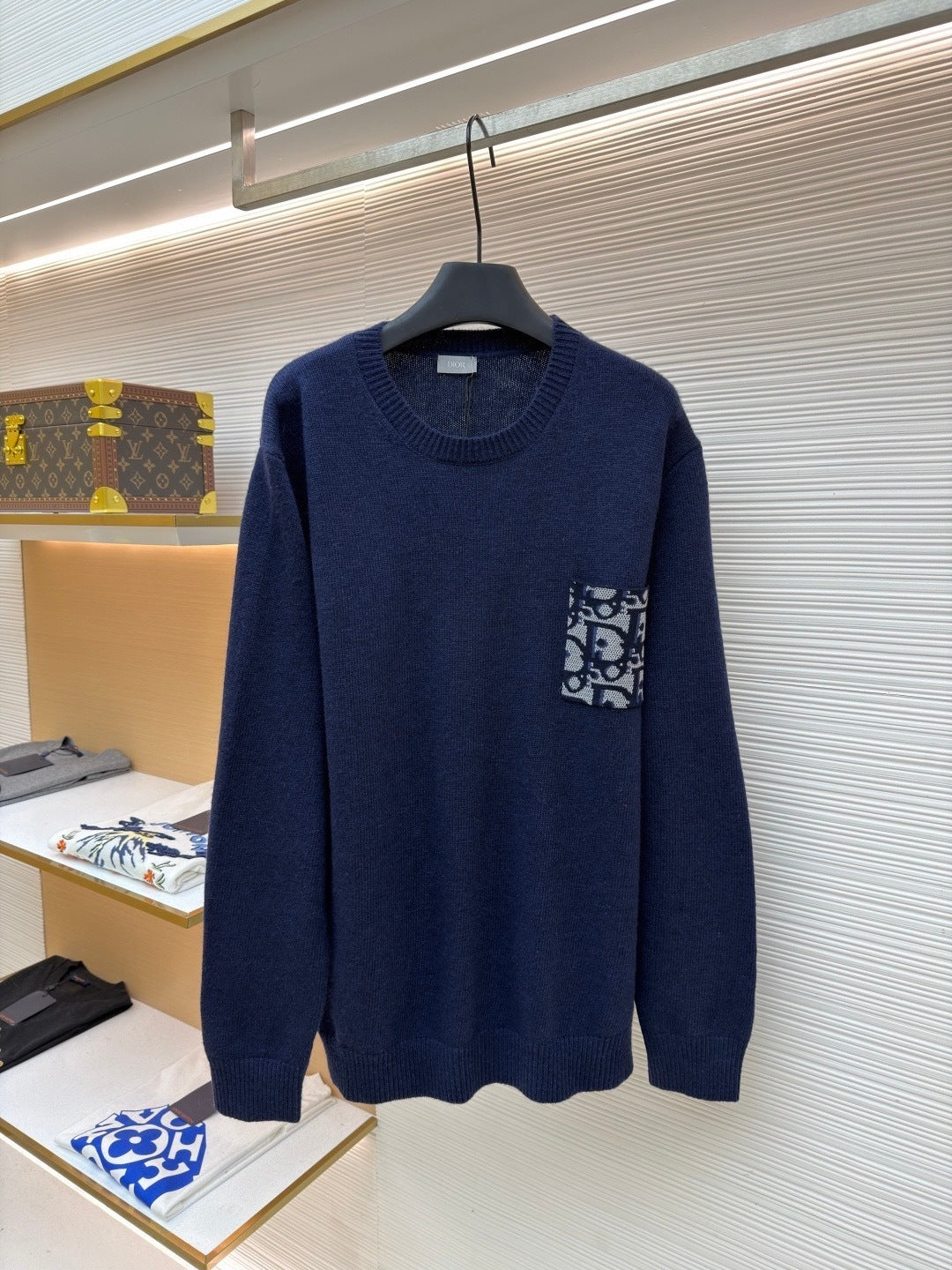 Dior Oblique Sweater "Navy Blue Cotton Jersey"