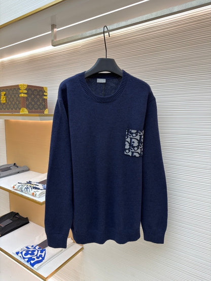 Dior Oblique Sweater "Navy Blue Cotton Jersey"