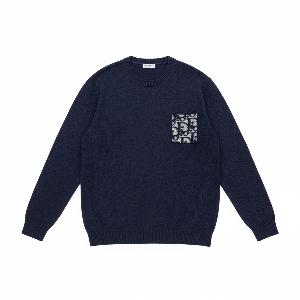 Dior Oblique Sweater "Navy Blue Cotton Jersey"