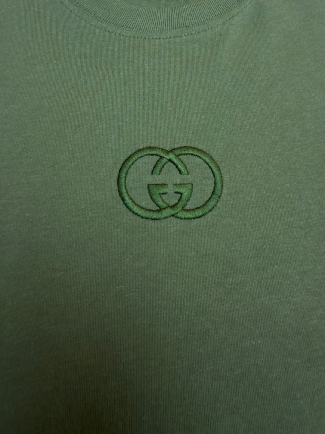 Gucci Cotton Jersey T-Shirt with Embroidery "Forest Green"