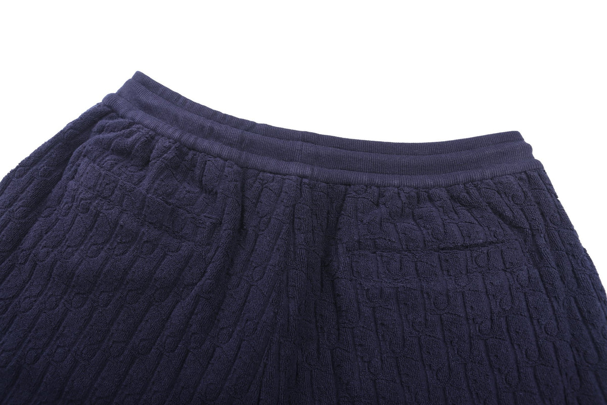 Dior Oblique Bermuda Shorts "Navy Blue Terry Cotton"