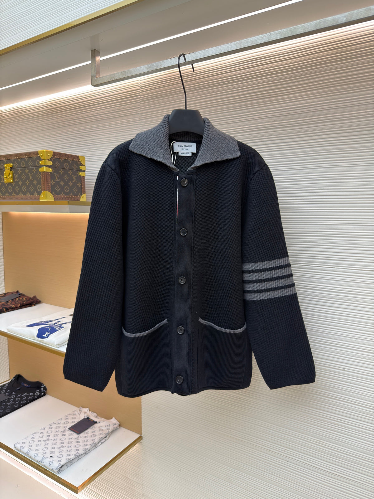 Thom Browne Merino Wool 4-Bar Work Jacket "Black"