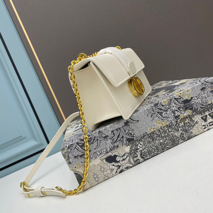 Dior 30 Montaigne East-West Bag with Chain "Latte Calfskin"
