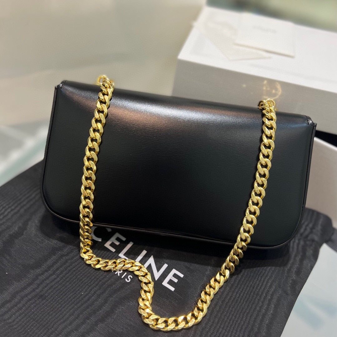 Celine Chain Shoulder Bag Claude in Shiny Calfskin