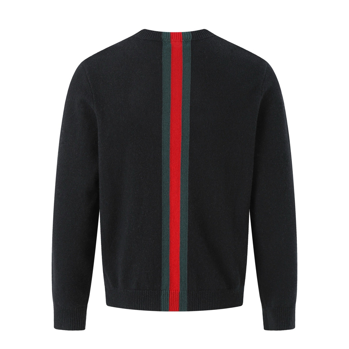 Gucci Fine Knit Wool Sweater with Web "Black"