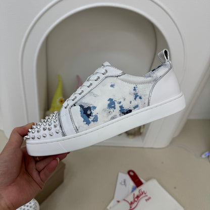 Christian Louboutin Louis Junior Spikes Orlato "White-Silver"