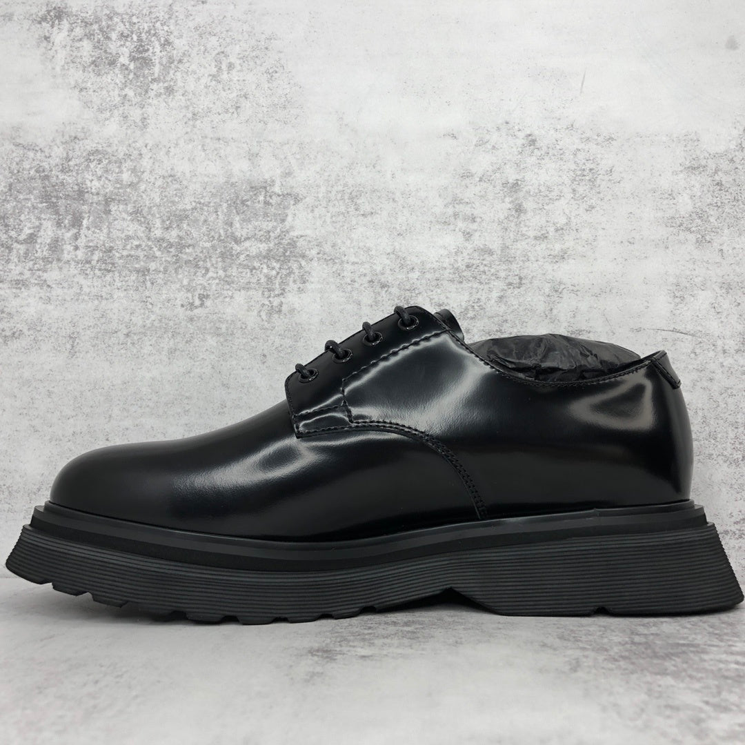 Prada Leather Derby Shoes "Black"
