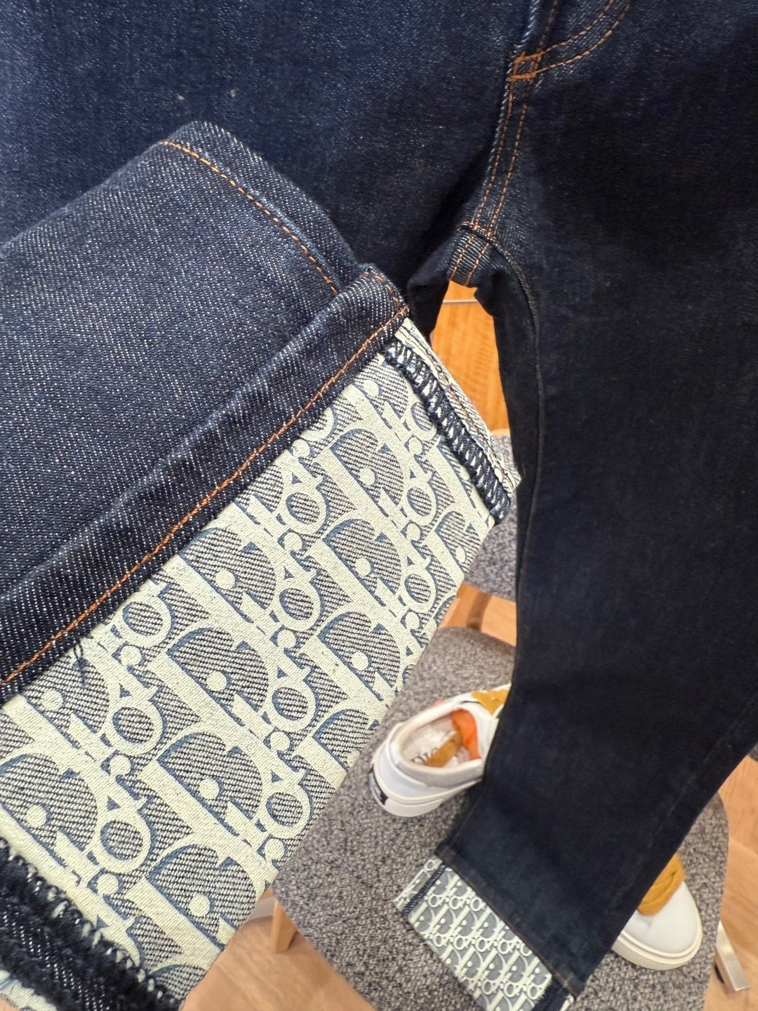 Dior Oblique Jeans Blue Raw Cotton Denim