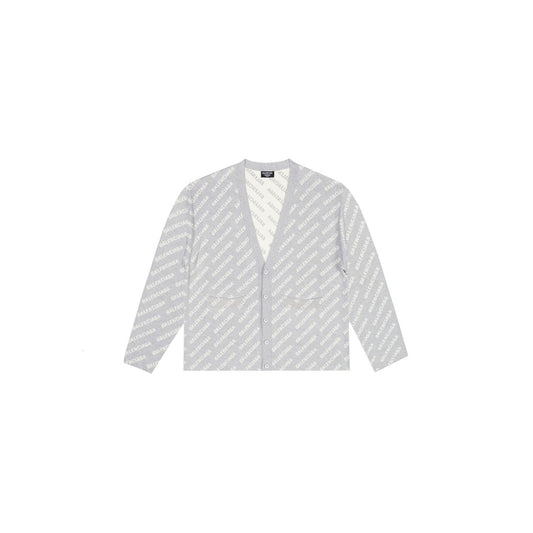 Balenciaga All-Over Logo Cardigan "Grey-White"