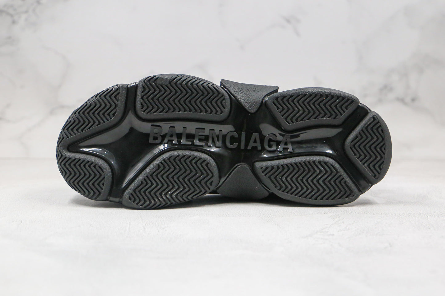 Balenciaga Triple S "Black-White All Over Logo"