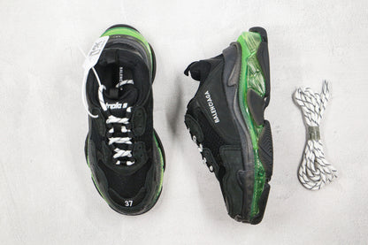 Balenciaga Triple S "Black-Green Clear Sole"