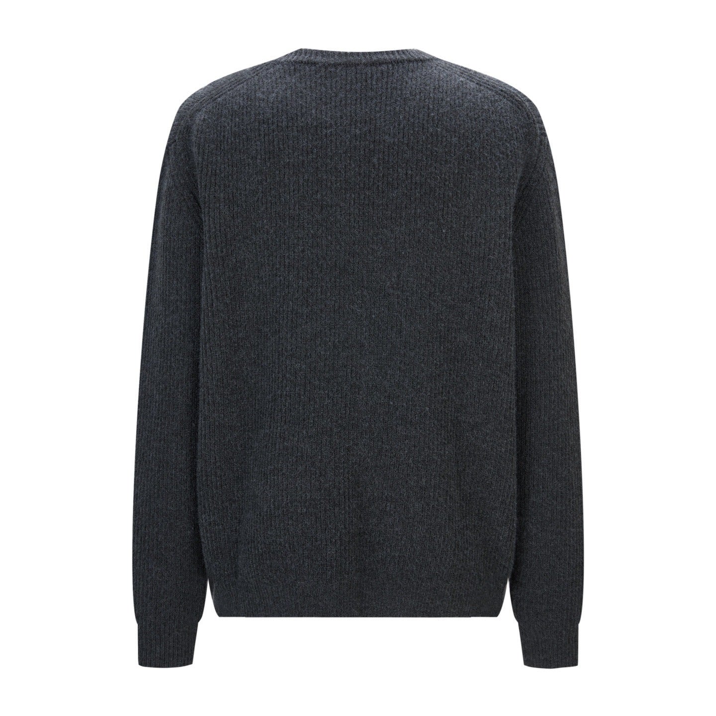 Gucci Wool Cashmere Rib Knit Sweater "Dark Grey-Black"