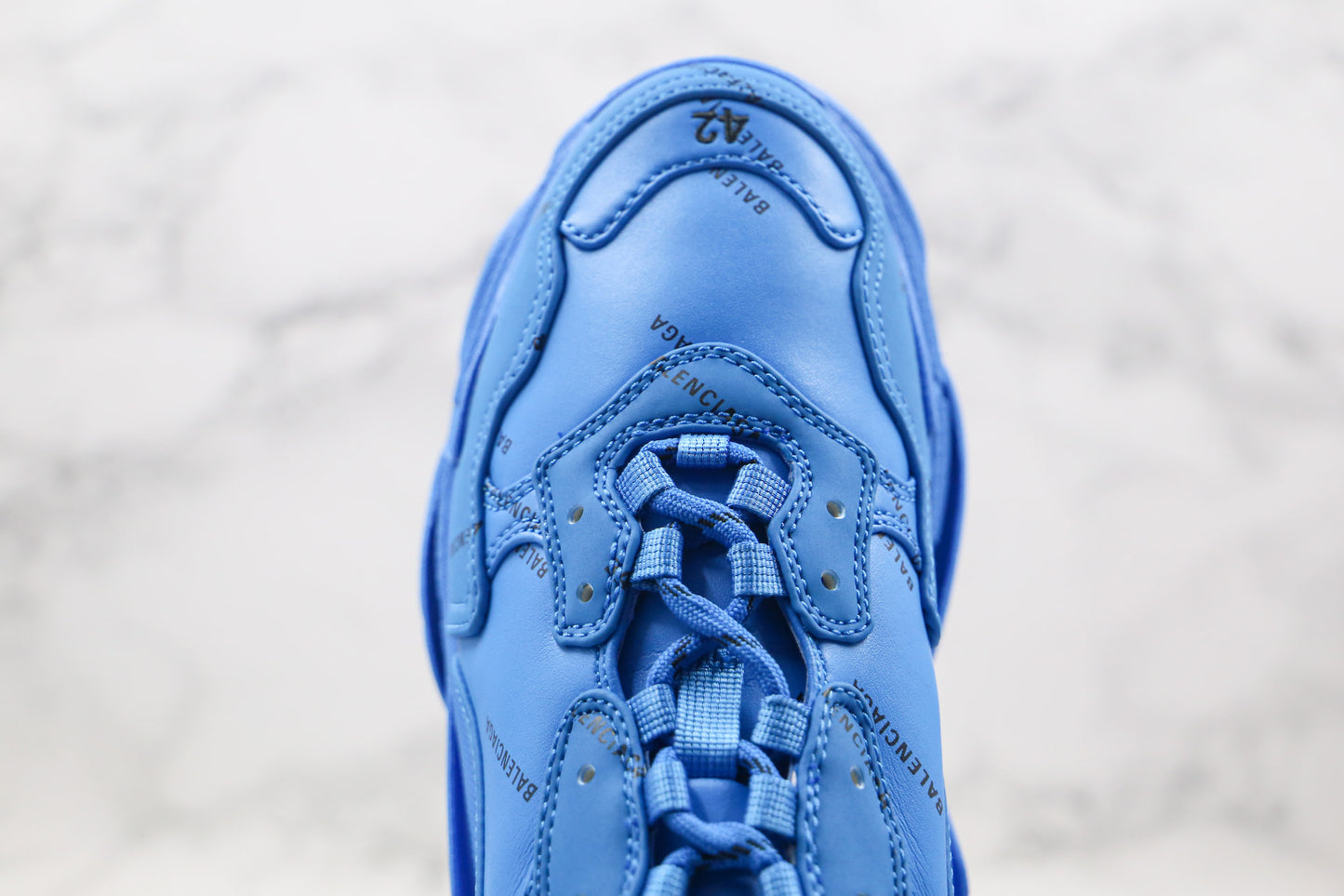 Balenciaga Triple S "Blue-All Over Logo"
