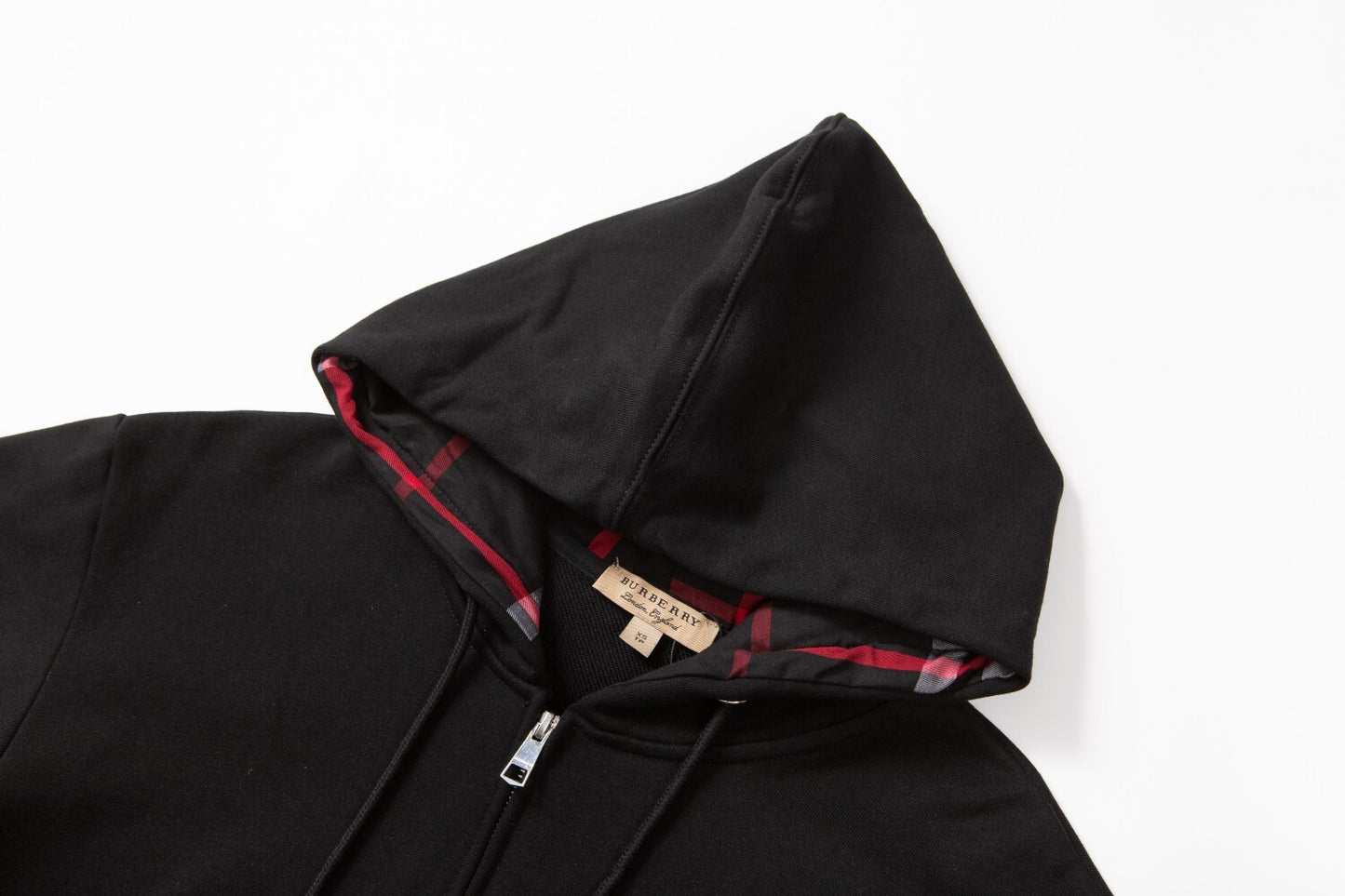 Burberry Hove Check Embroidery Logo Zip-Up Hoodie "Black"