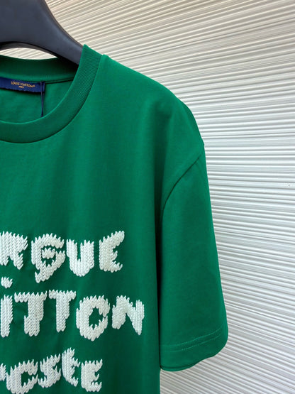 Louis Vuitton Embroidered Signature Short-Sleeved T-Shirt "Vibrant Green"