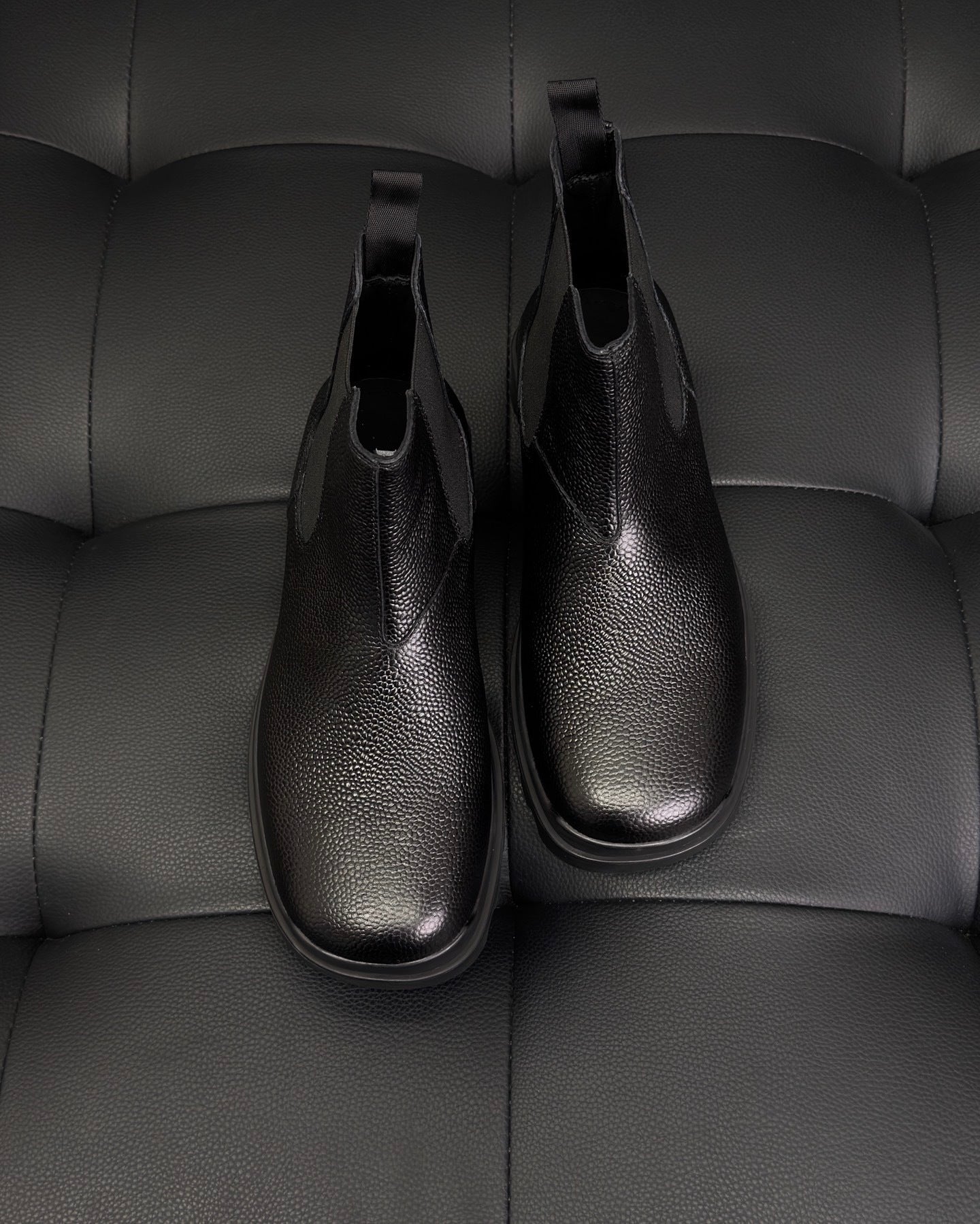 Prada Chelsea Leather Ankle Boots "Black"