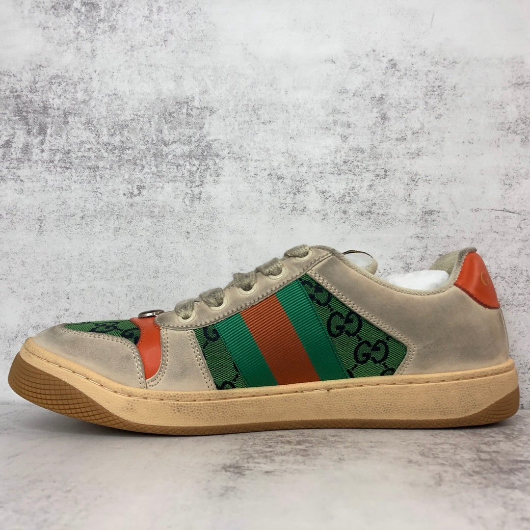 Gucci Screener "Distressed Beige-Green-Orange"