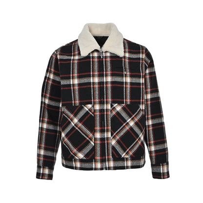 Chrome Hearts Shearling Collar Plaid Jacket