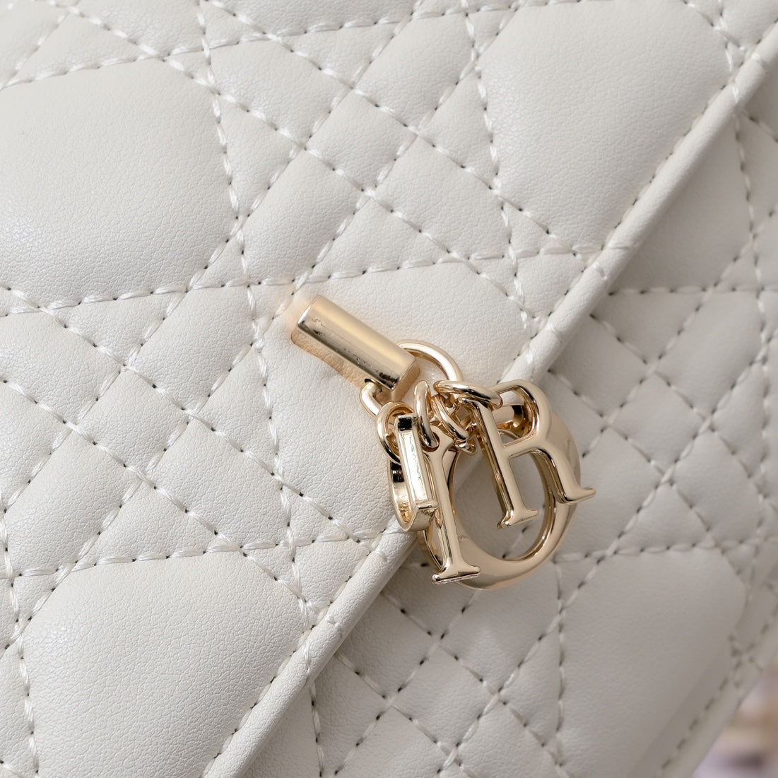 Dior My Dior Daily Pouch with Chain "Latte Cannage Lambskin"