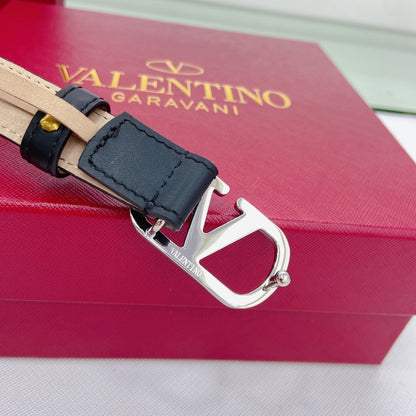 Valentino VLogo Signature 20mm Leather Belt "Black"