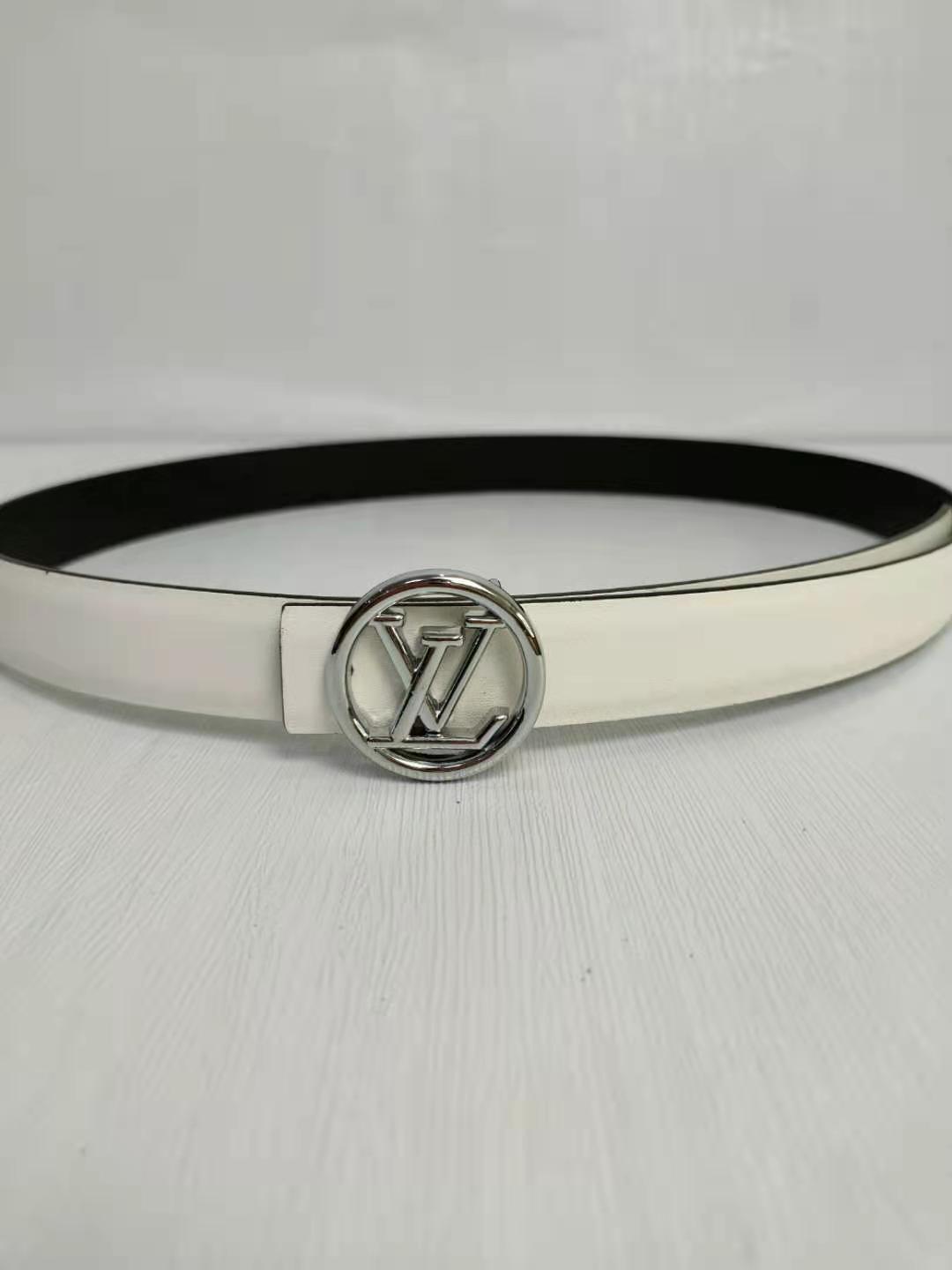 Louis Vuitton Leather Belt "White-Silver"