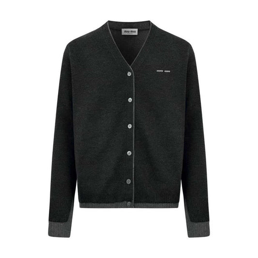 Miu Miu Silk Cashmere Cardigan Sweater "Black"